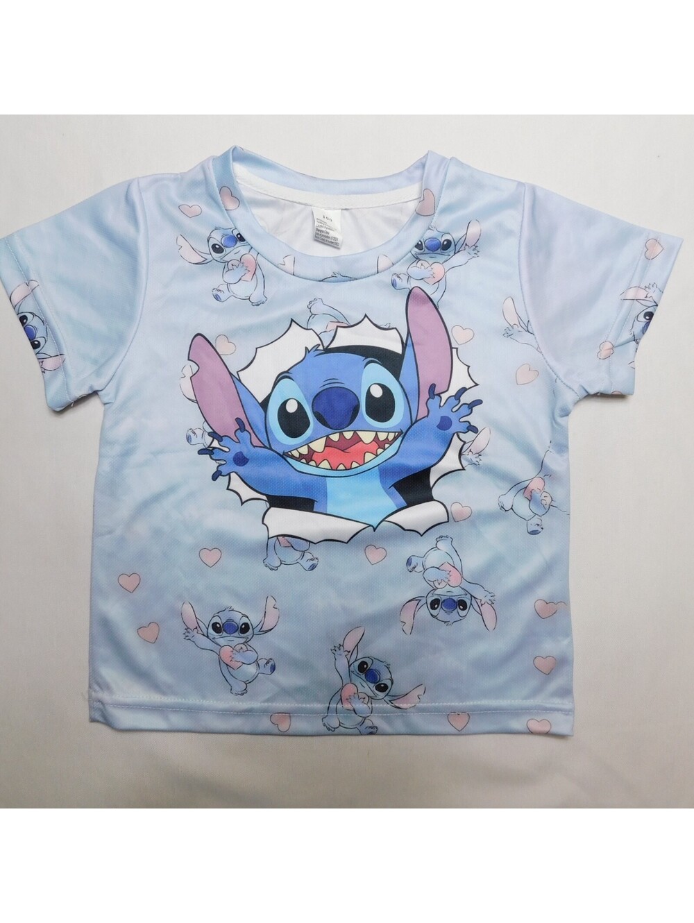 Disney Lilo & Stitch Kids T Shirt Size 3T 4T Light Blue Polyester Graphic Tee